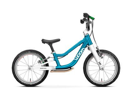 Dětské odrážedlo WOOM 1 Plus GO - 14"/ metallic blue