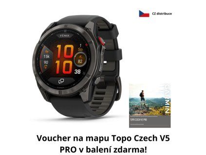 Garmin Fenix 8 Pro Amoled 51 mm Sapphire Carbon Grey  + CZ distribuce a TOPO Czech mapy ZDARMA!